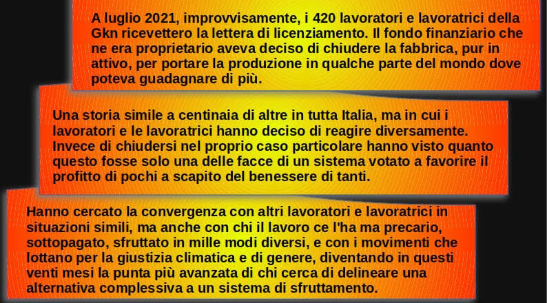 A Pinerolo Giovedì 25 maggio – Incontro con il collettivo di fabbrica della GKN